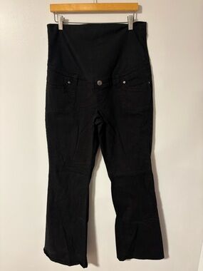 Thyme Maternity Solid Black Denim Jeans Pregnancy Very High-Rise Pants Large